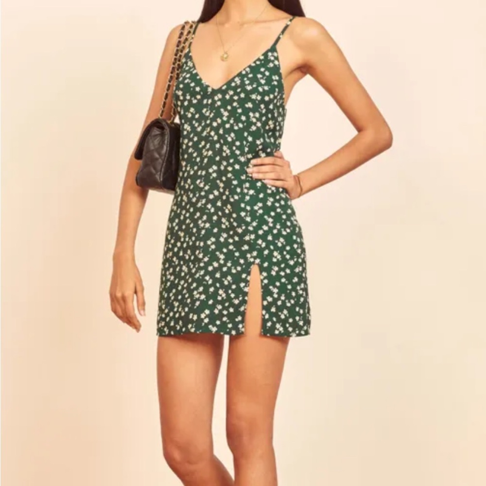 Reformation Marlowe Dress In Annette Green